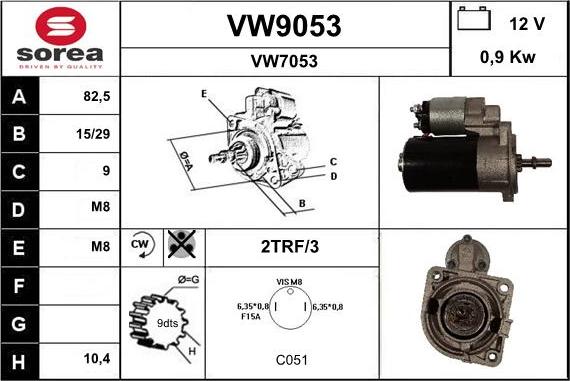 SNRA VW9053 - Motorino d'avviamento autozon.pro