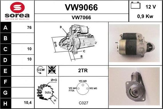 SNRA VW9066 - Motorino d'avviamento autozon.pro