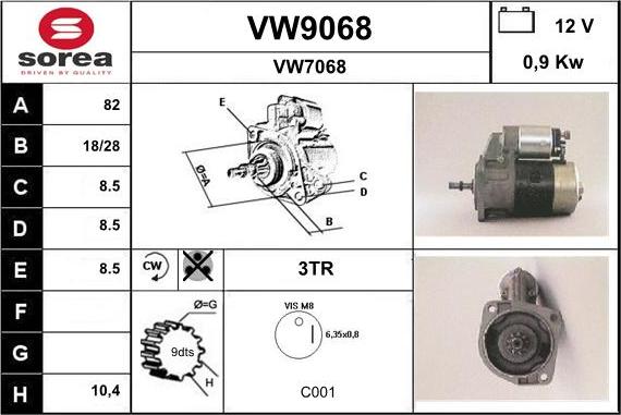 SNRA VW9068 - Motorino d'avviamento autozon.pro