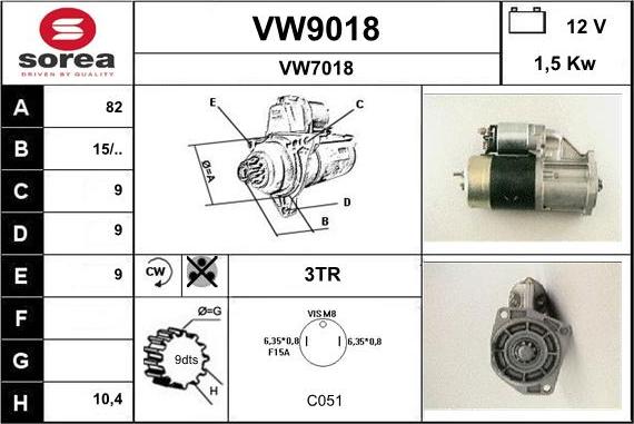 SNRA VW9018 - Motorino d'avviamento autozon.pro