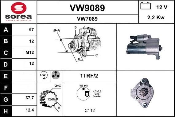 SNRA VW9089 - Motorino d'avviamento autozon.pro