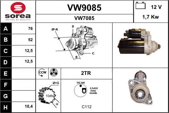 SNRA VW9085 - Motorino d'avviamento autozon.pro