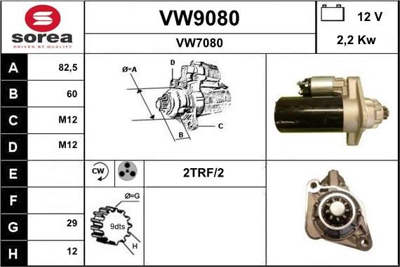 SNRA VW9080 - Motorino d'avviamento autozon.pro