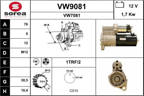 SNRA VW9081 - Motorino d'avviamento autozon.pro