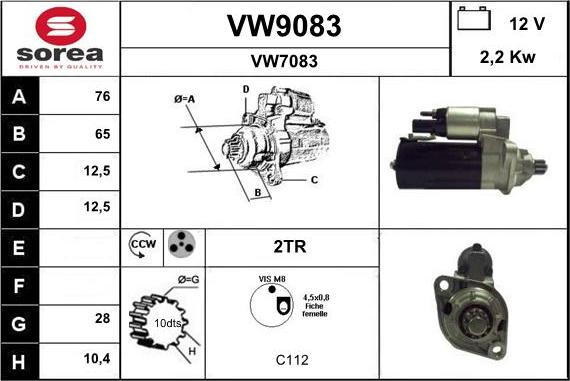 SNRA VW9083 - Motorino d'avviamento autozon.pro