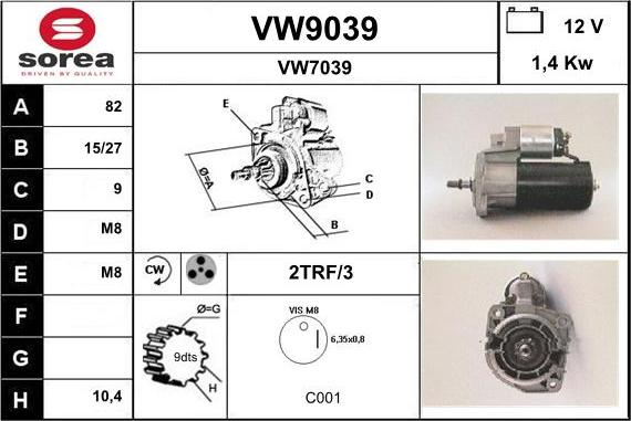 SNRA VW9039 - Motorino d'avviamento autozon.pro