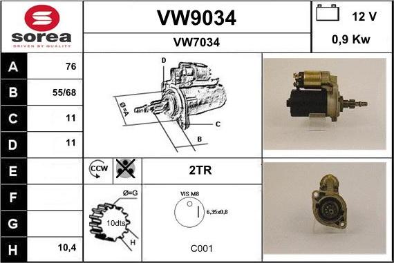 SNRA VW9034 - Motorino d'avviamento autozon.pro