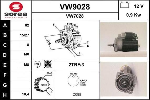 SNRA VW9028 - Motorino d'avviamento autozon.pro