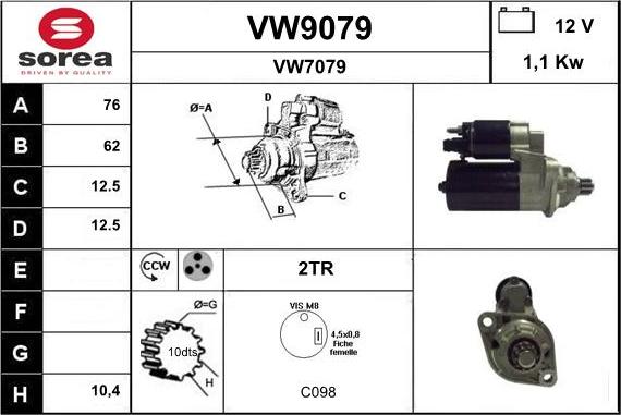 SNRA VW9079 - Motorino d'avviamento autozon.pro