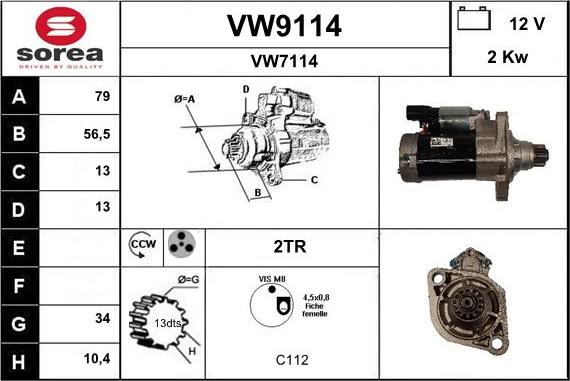 SNRA VW9114 - Motorino d'avviamento autozon.pro