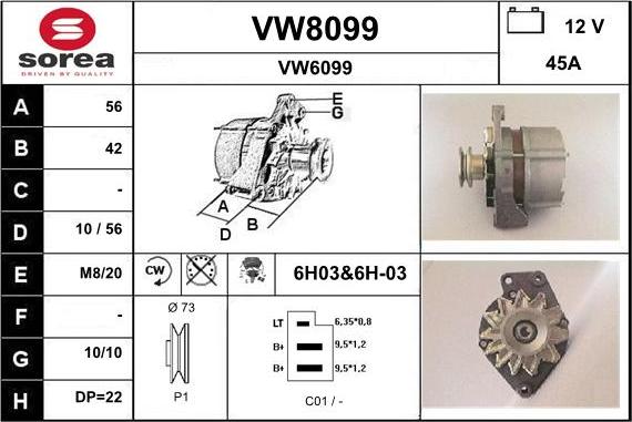 SNRA VW8099 - Alternatore autozon.pro