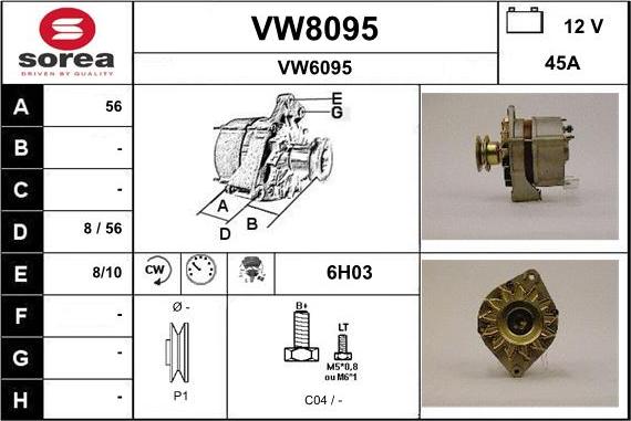 SNRA VW8095 - Alternatore autozon.pro