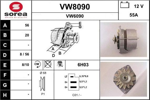 SNRA VW8090 - Alternatore autozon.pro