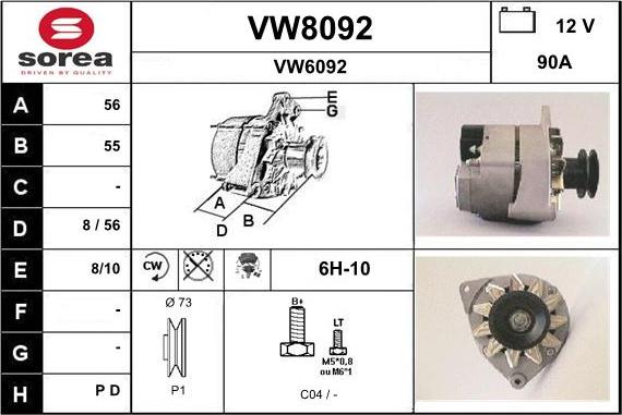 SNRA VW8092 - Alternatore autozon.pro