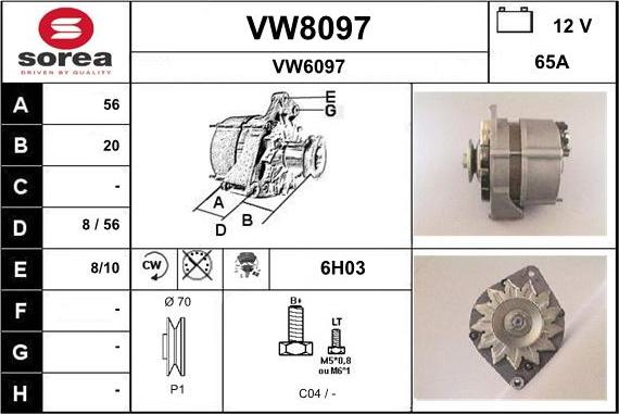 SNRA VW8097 - Alternatore autozon.pro