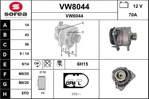 SNRA VW8044 - Alternatore autozon.pro