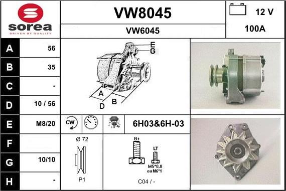 SNRA VW8045 - Alternatore autozon.pro