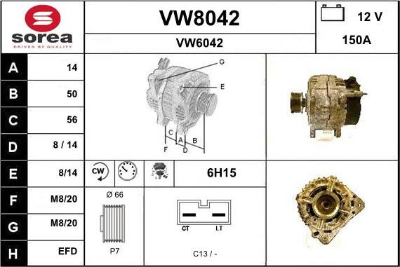 SNRA VW8042 - Alternatore autozon.pro