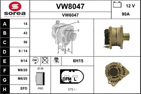 SNRA VW8047 - Alternatore autozon.pro