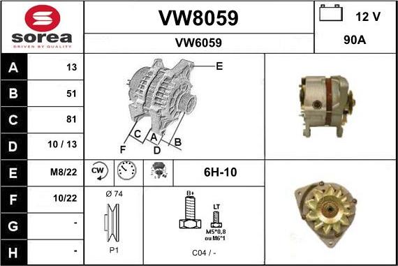 SNRA VW8059 - Alternatore autozon.pro