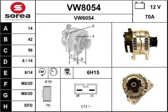 SNRA VW8054 - Alternatore autozon.pro