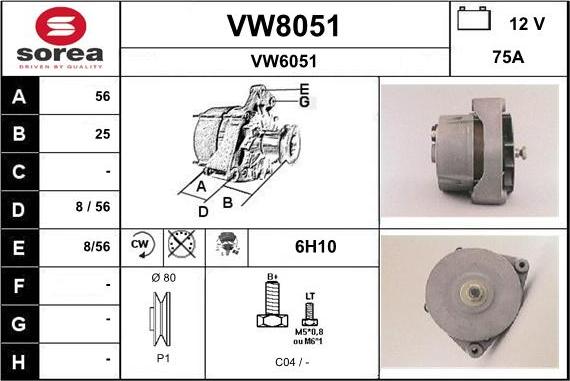 SNRA VW8051 - Alternatore autozon.pro