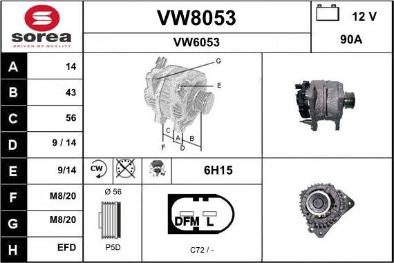 SNRA VW8053 - Alternatore autozon.pro