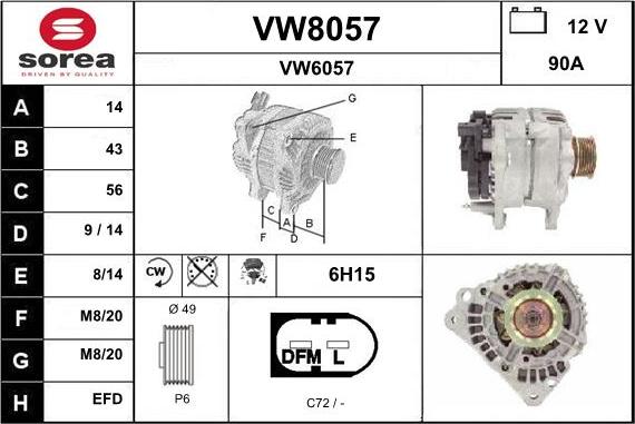 SNRA VW8057 - Alternatore autozon.pro