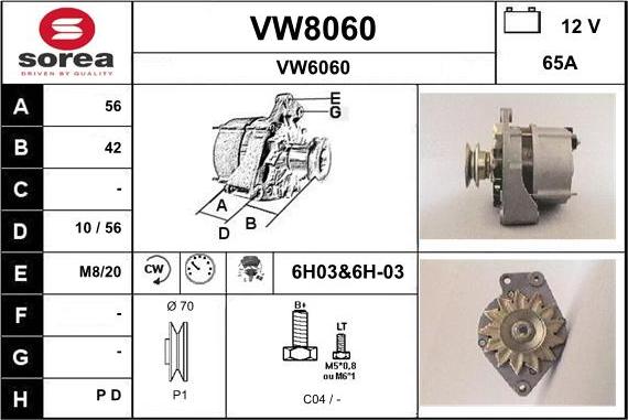 SNRA VW8060 - Alternatore autozon.pro