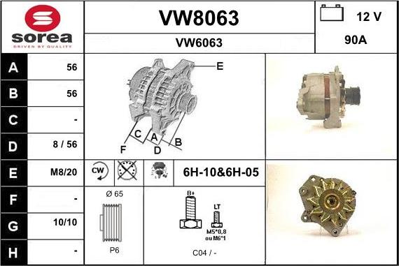 SNRA VW8063 - Alternatore autozon.pro