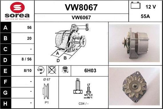 SNRA VW8067 - Alternatore autozon.pro