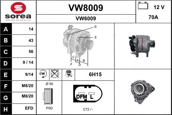 SNRA VW8009 - Alternatore autozon.pro