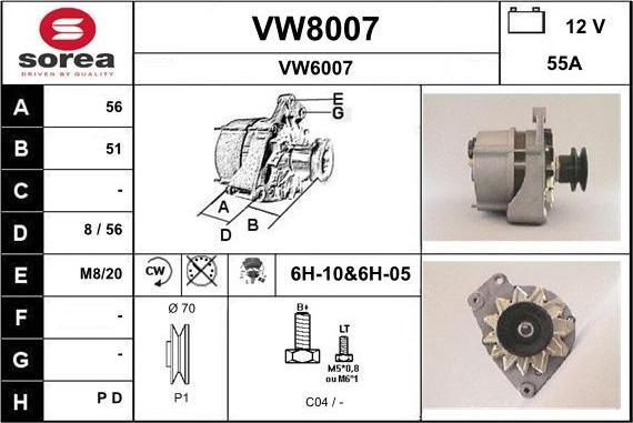 SNRA VW8007 - Alternatore autozon.pro