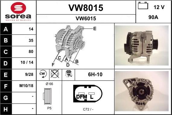 SNRA VW8015 - Alternatore autozon.pro