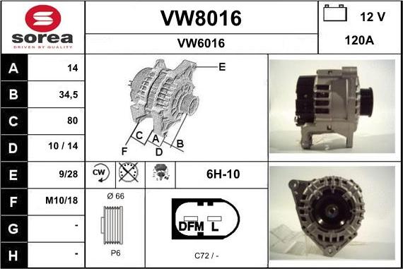 SNRA VW8016 - Alternatore autozon.pro