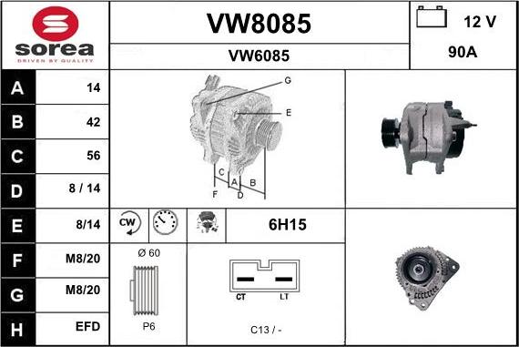 SNRA VW8085 - Alternatore autozon.pro