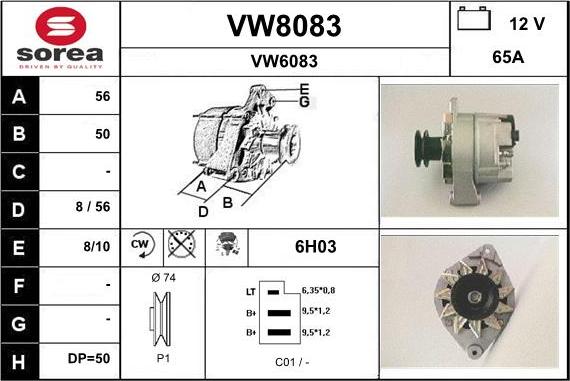 SNRA VW8083 - Alternatore autozon.pro