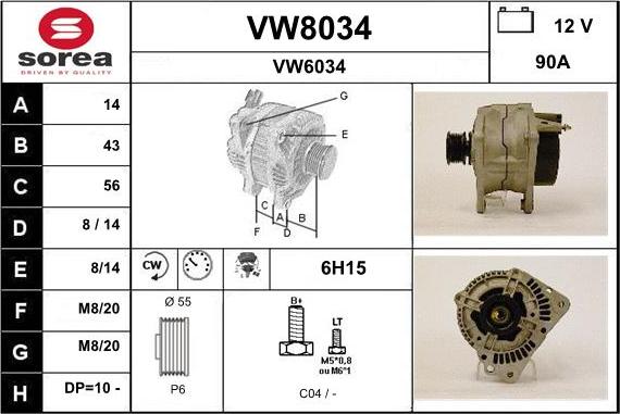 SNRA VW8034 - Alternatore autozon.pro