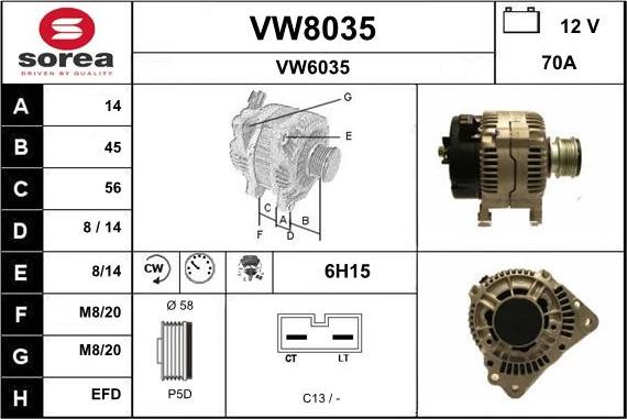 SNRA VW8035 - Alternatore autozon.pro