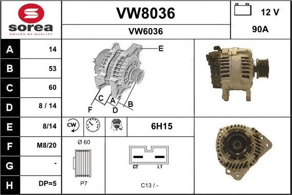 SNRA VW8036 - Alternatore autozon.pro