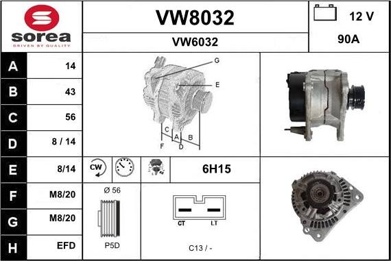 SNRA VW8032 - Alternatore autozon.pro