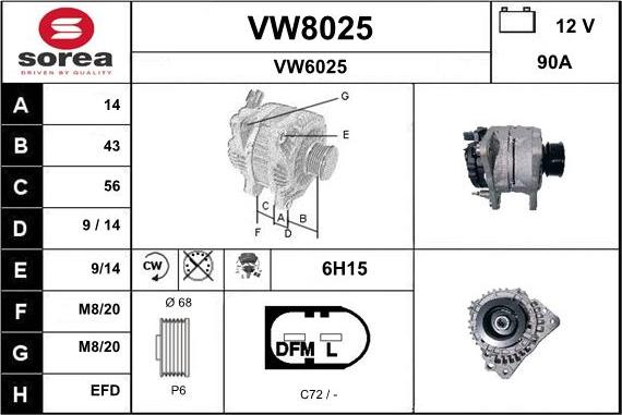 SNRA VW8025 - Alternatore autozon.pro