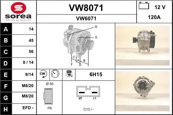 SNRA VW8071 - Alternatore autozon.pro