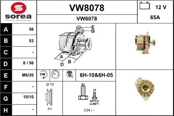 SNRA VW8078 - Alternatore autozon.pro