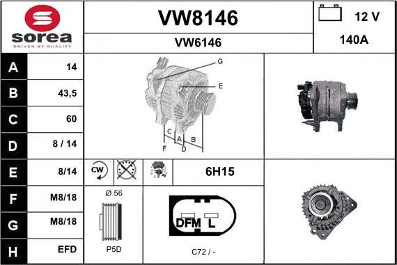 SNRA VW8146 - Alternatore autozon.pro