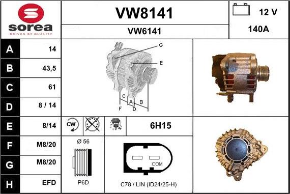 SNRA VW8141 - Alternatore autozon.pro