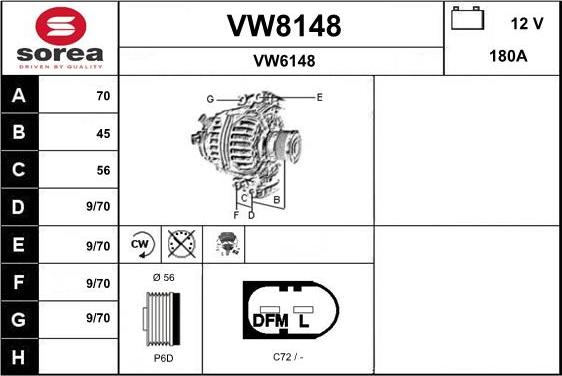 SNRA VW8148 - Alternatore autozon.pro