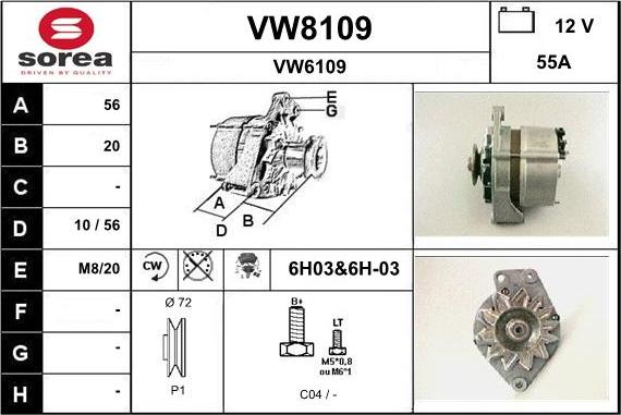 SNRA VW8109 - Alternatore autozon.pro