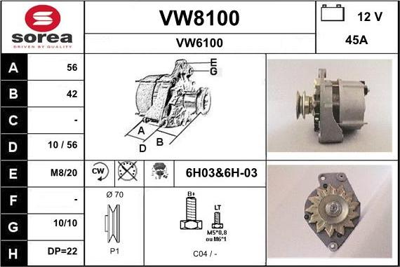 SNRA VW8100 - Alternatore autozon.pro