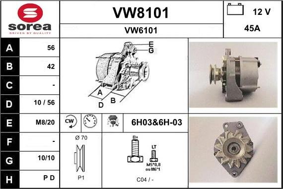 SNRA VW8101 - Alternatore autozon.pro